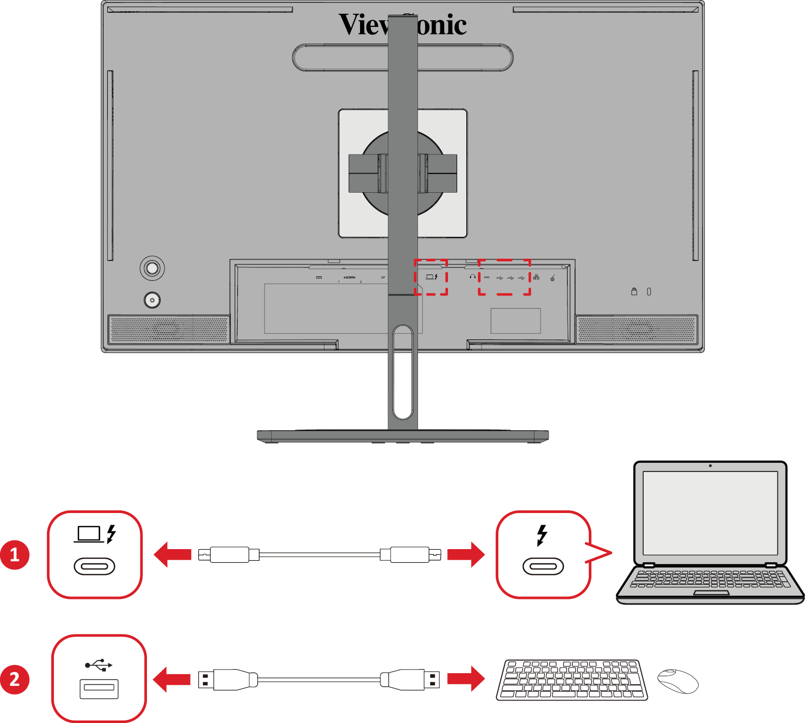 Connect VP2776T-4K to your pc via the USB downstream ports