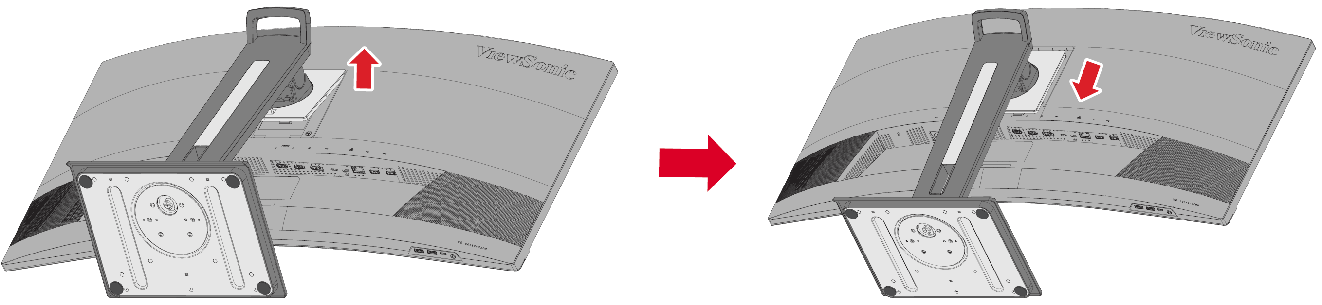 the preparation of the monitor for the wall mounting