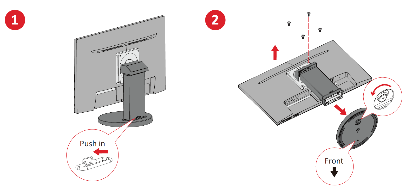 Monitor stand removal