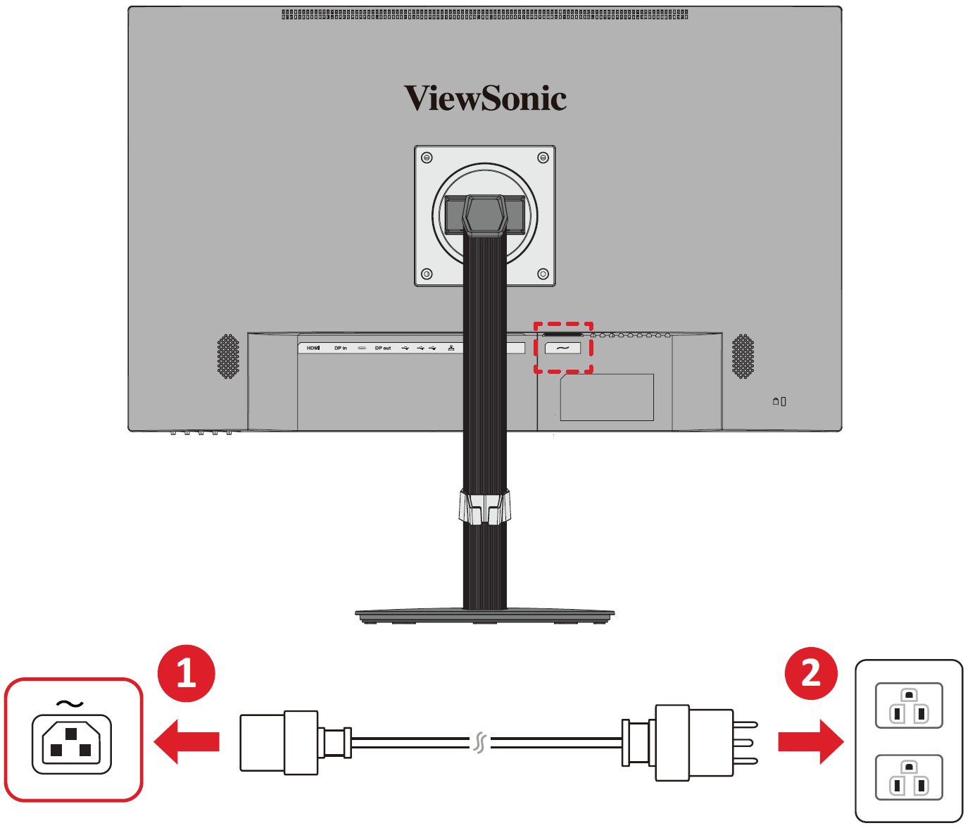 Connect the monitor to a power source