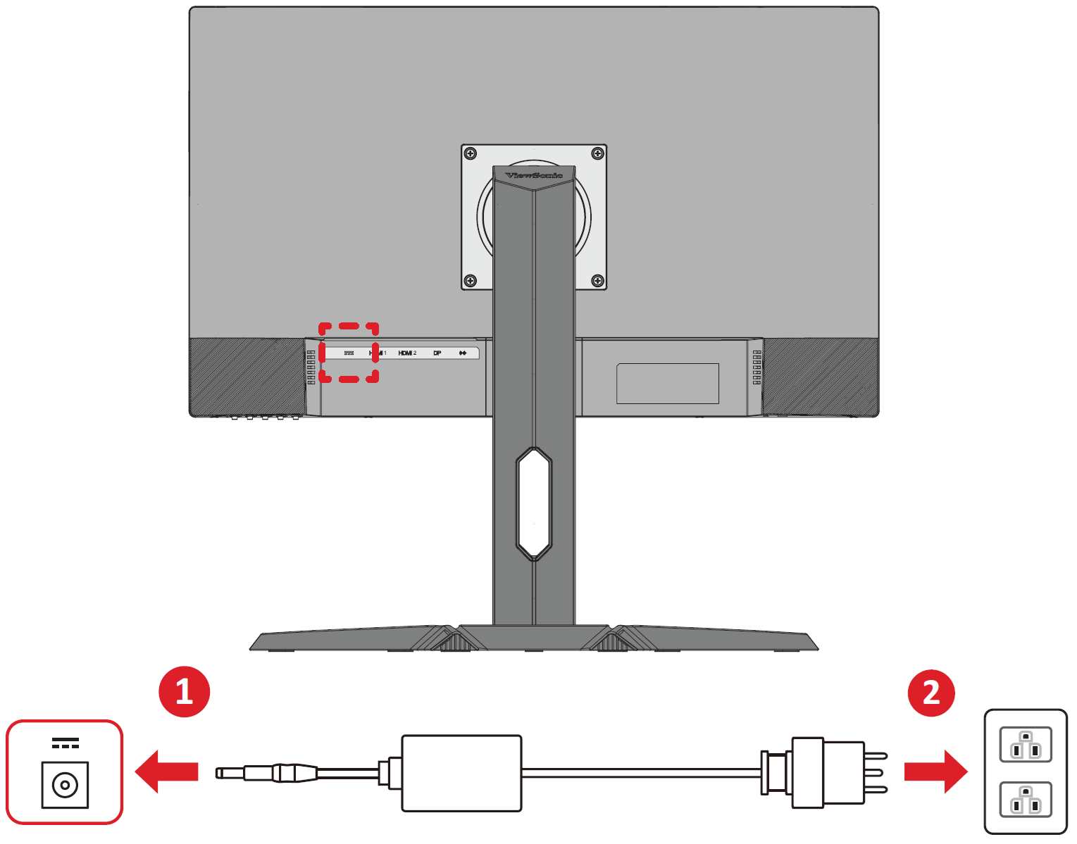 Connect the monitor to a power source