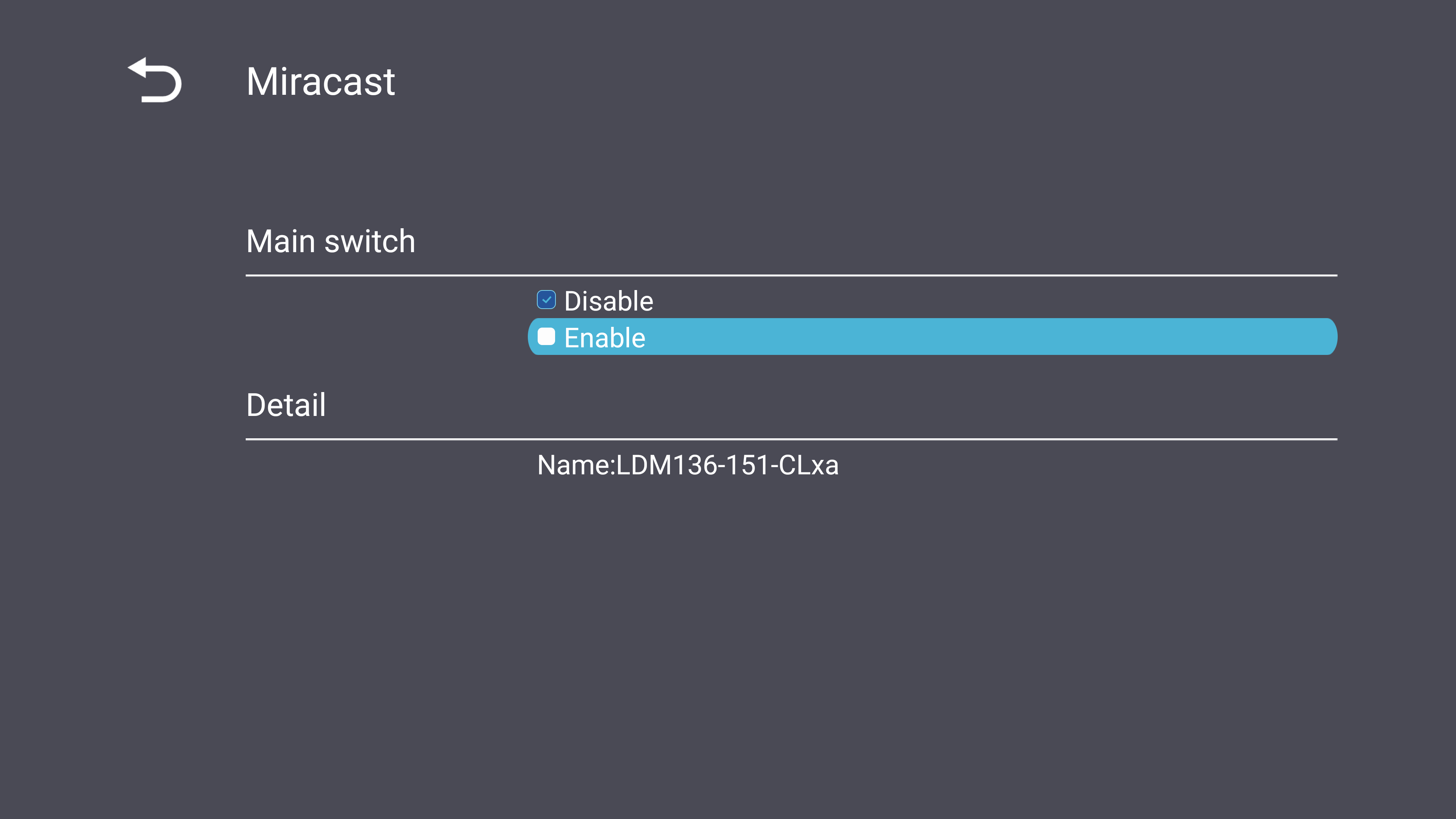 Miracast Settings