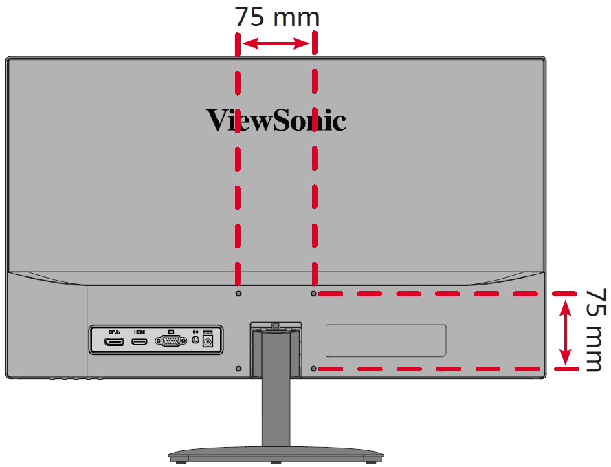 VESA mounting hole location