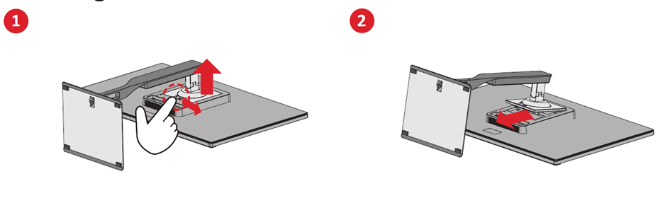 removing the stand onto the monitor.