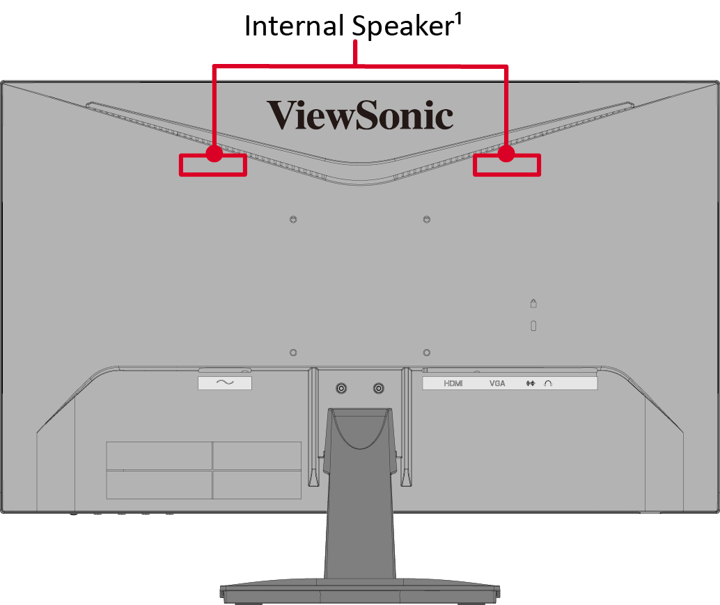 Rear View of the VA2414 monitor