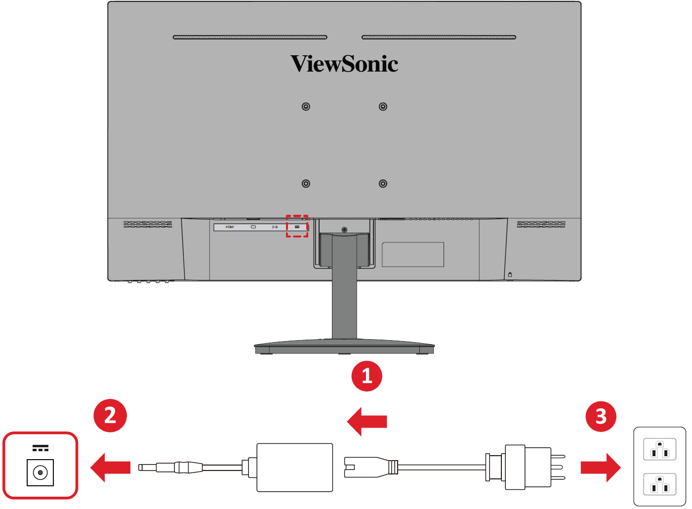 Connect the monitor to a power source