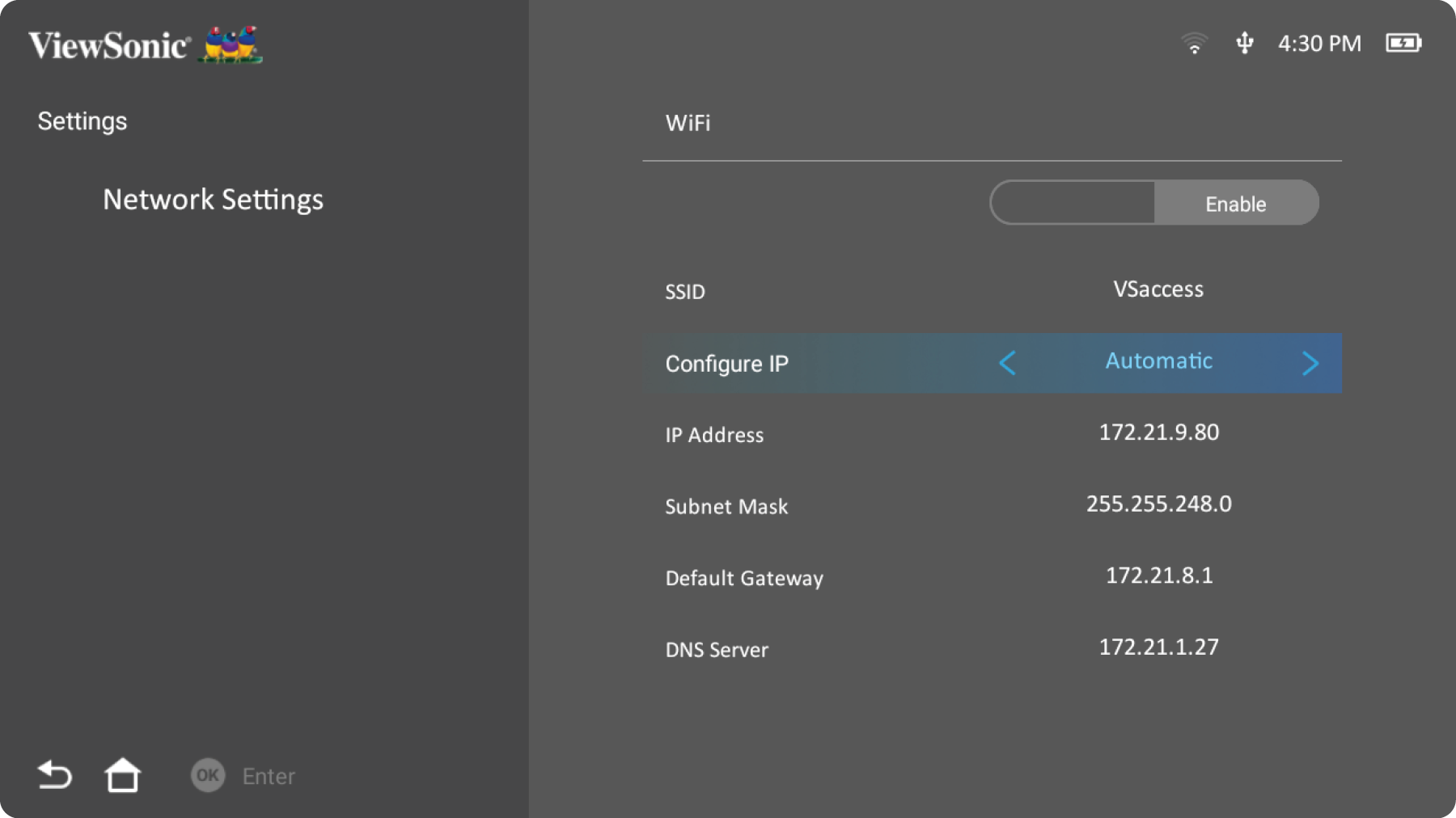 View & Adjust the Network Settings