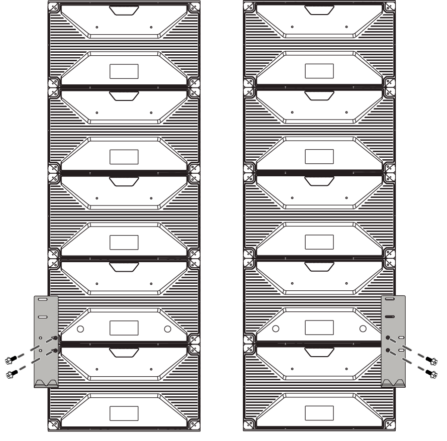 Installing the Upper SCB Mount Brackets to the Cabinet "B" and Cabinet "D"