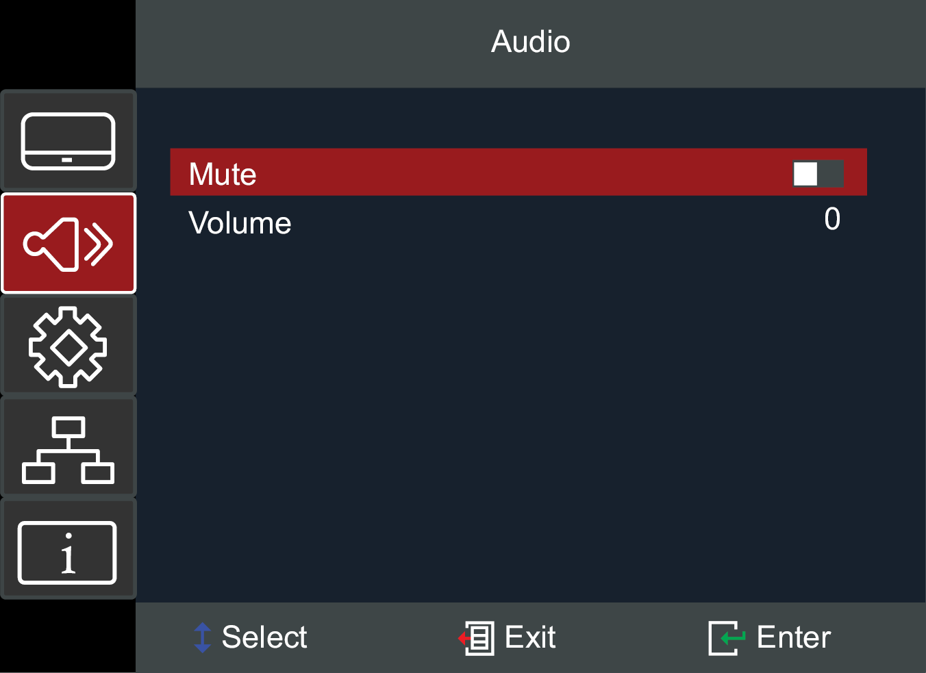 Audio OSD Menu