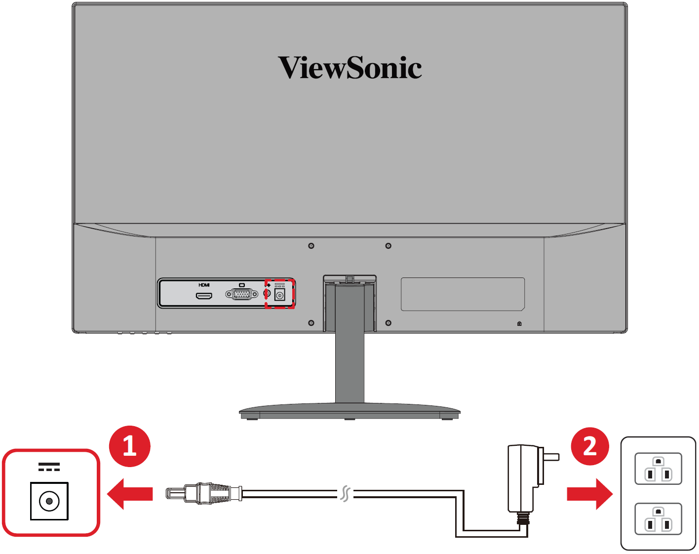 Connect the monitor to a power source