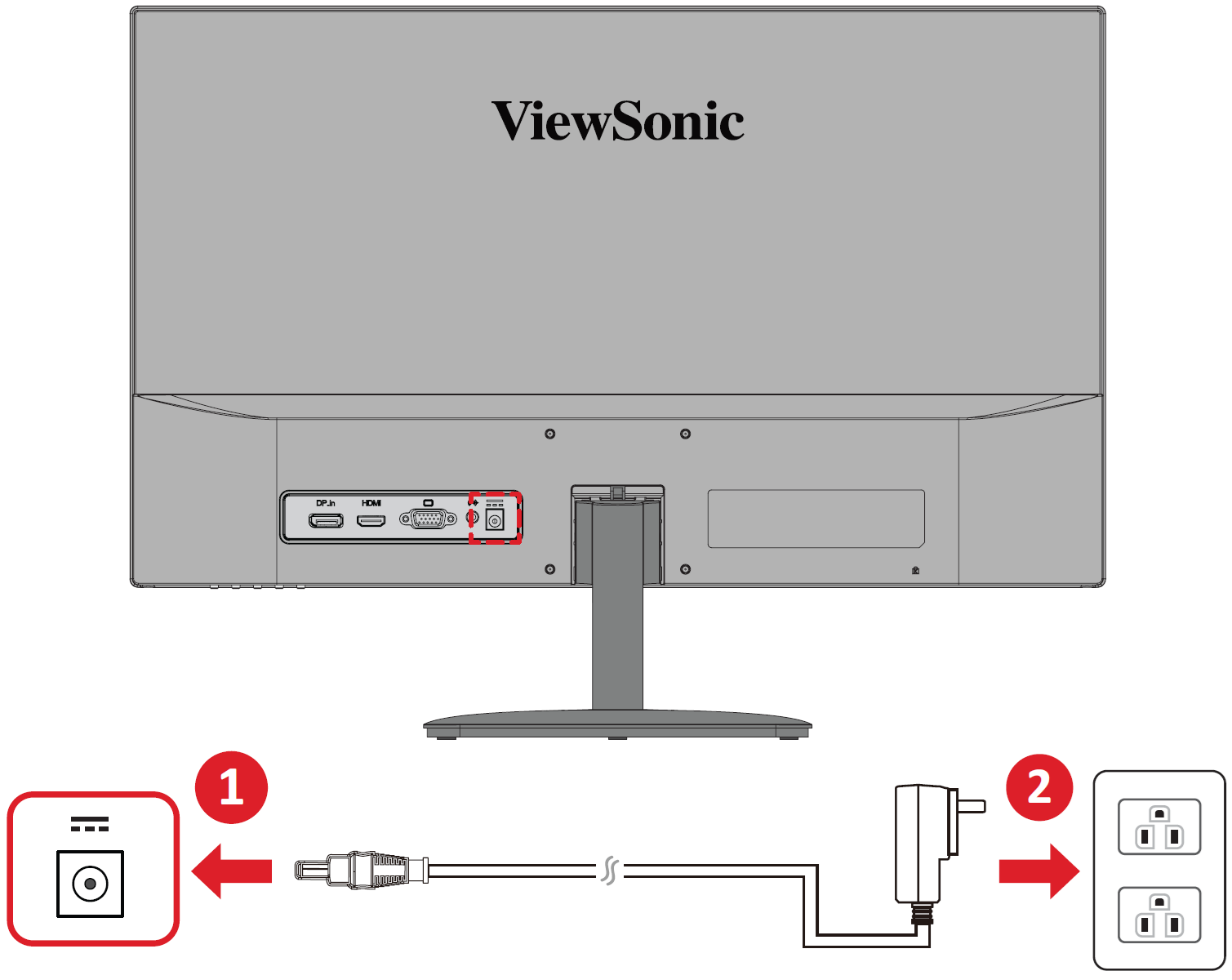 Connect the monitor to a power source