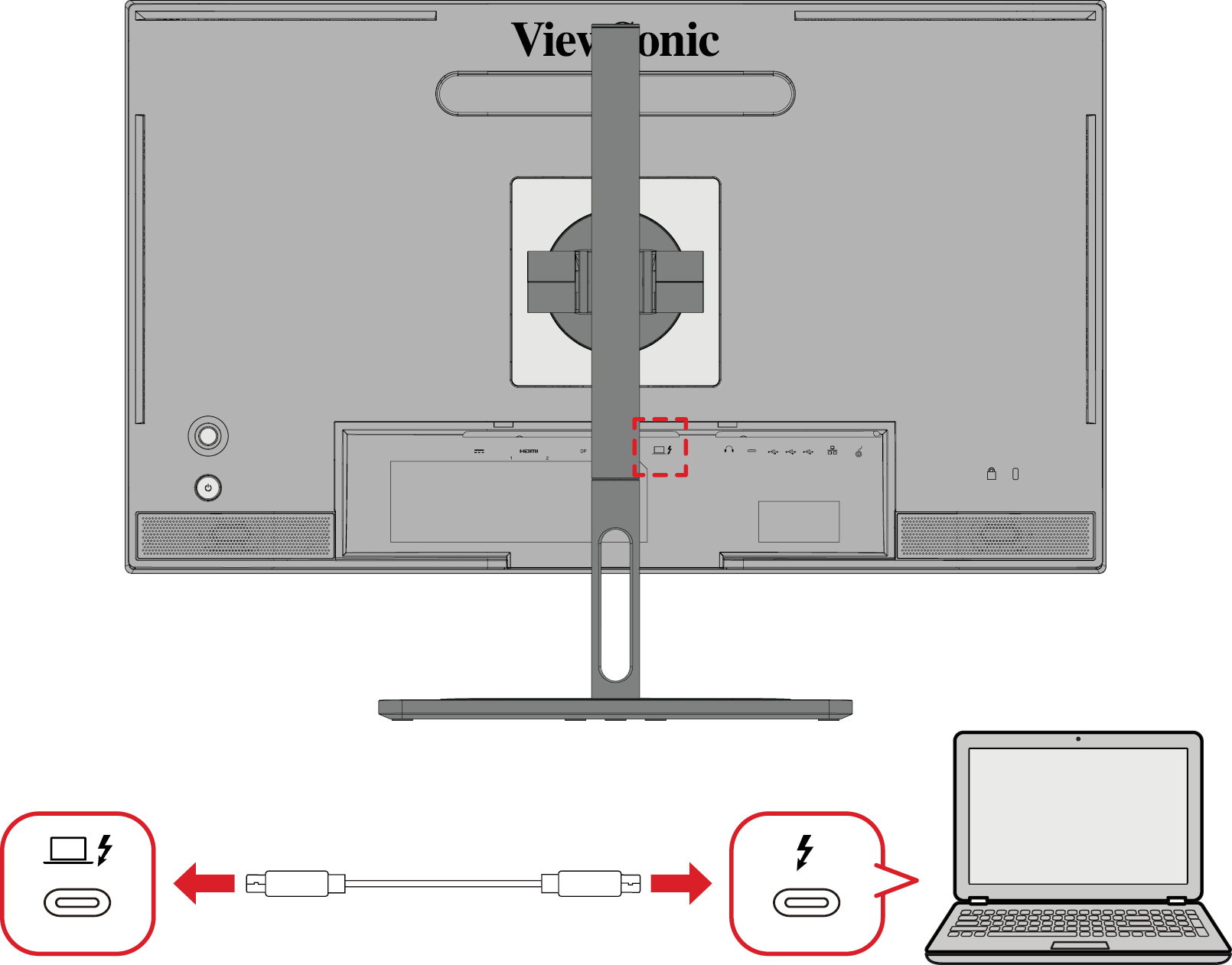 Connect VP2776T-4K to your pc via the thunderbolt port