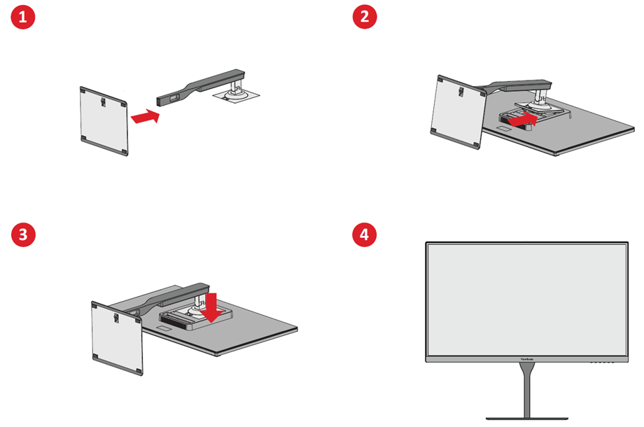 installing the stand onto the monitor.