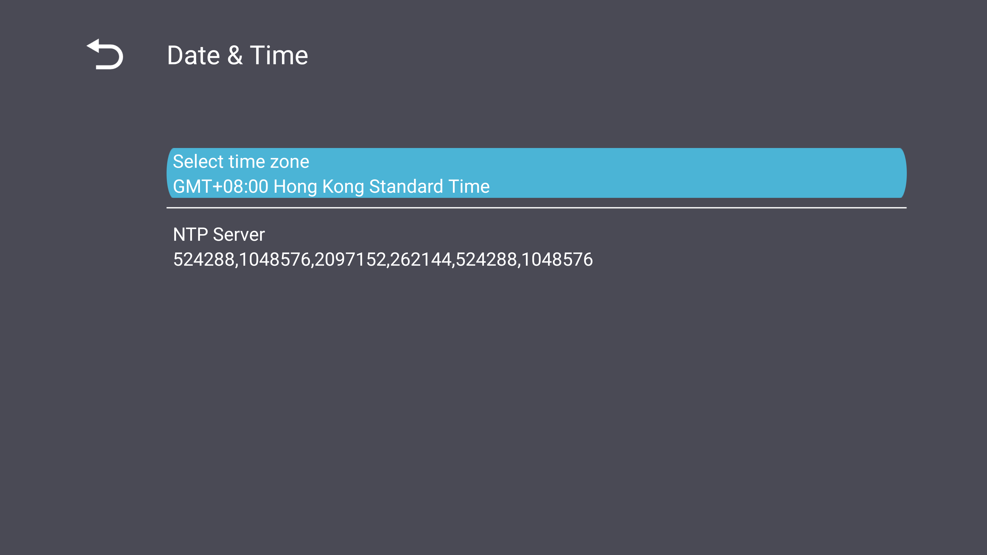 Date and Time Settings