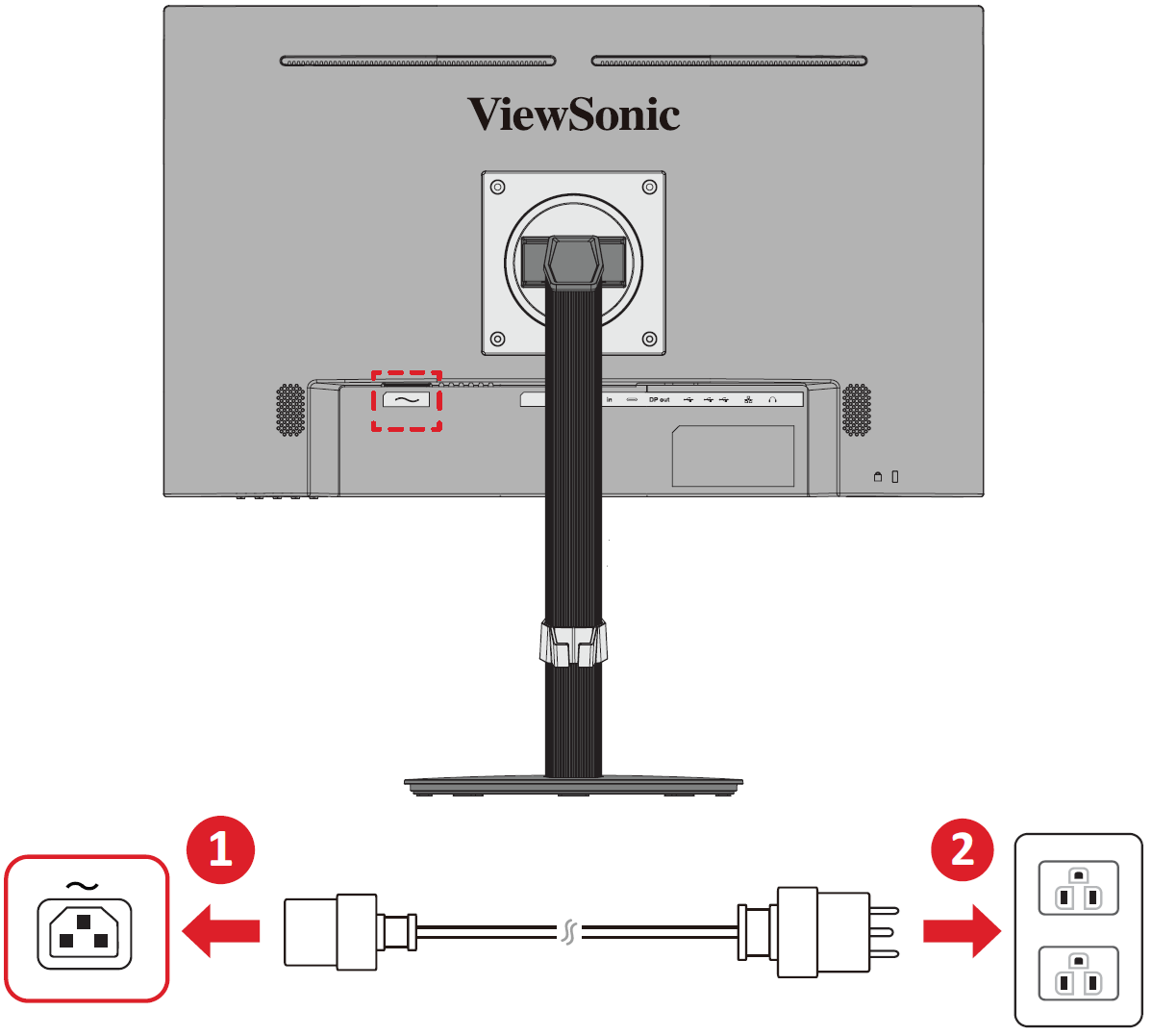 Connect the monitor to a power source