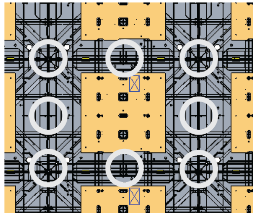 the cross sections between each Cabinet