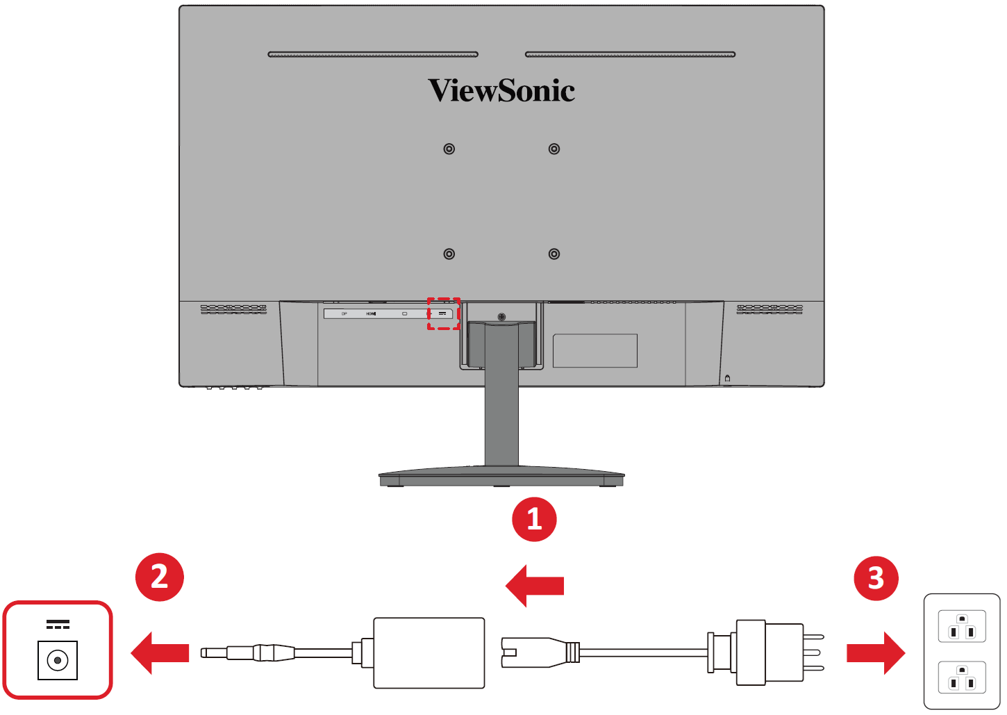 Connect the monitor to a power source