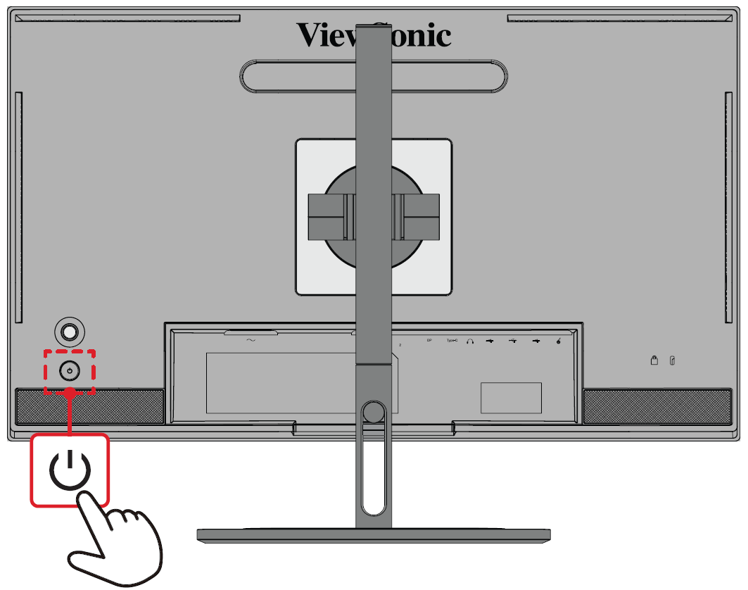 Le bouton d’alimentation du VP2786a-4K se trouve à l’arrière du moniteur, sous la touche Joy