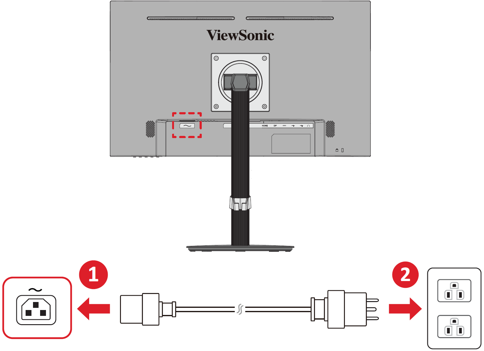 Connect the monitor to a power source