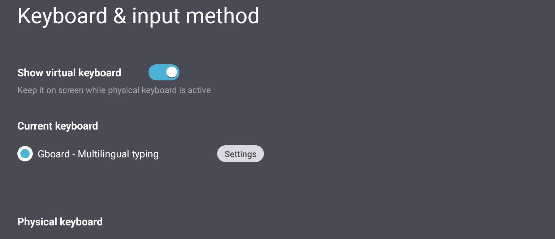 Keyboard & Input Method settings