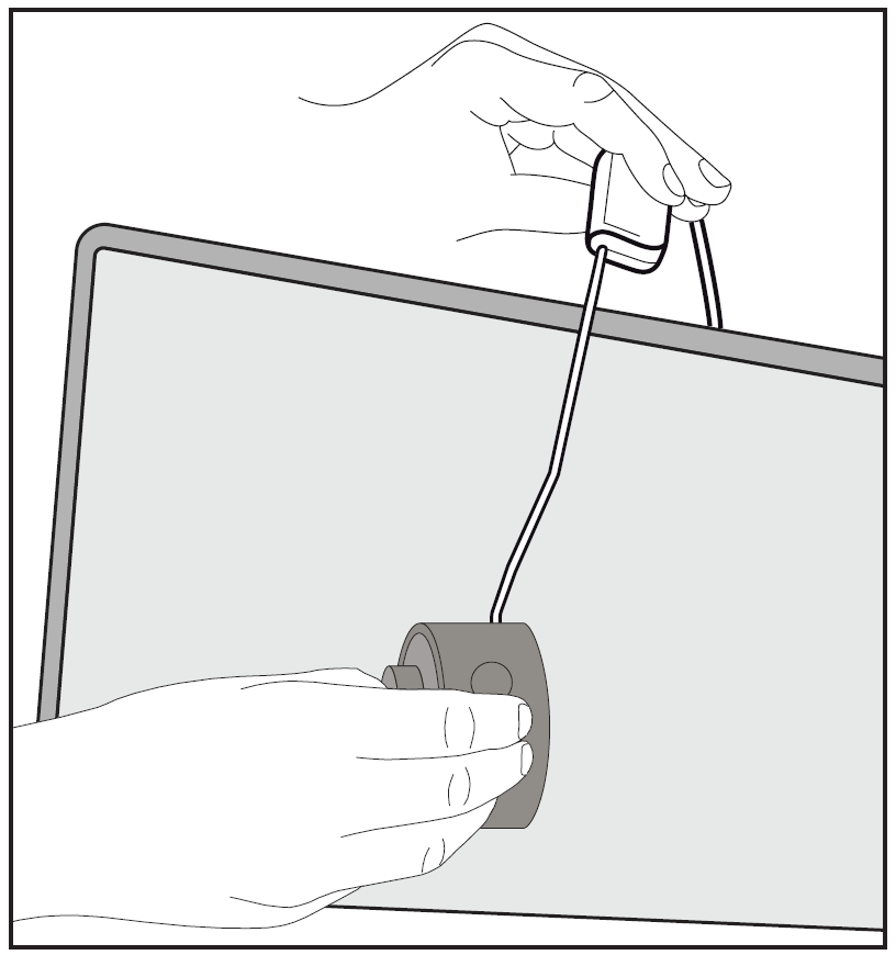 Place the colorimeter on the monitor's screen.