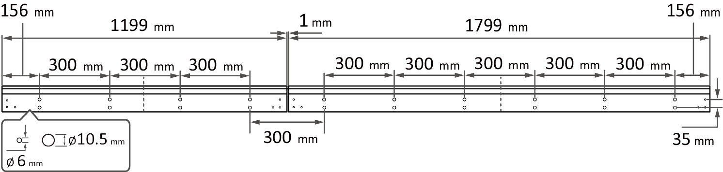 Mounting Hole Spacing for the Wall Mount Brackets