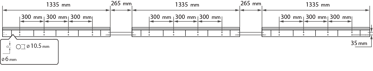 Mounting Hole Spacing for the Wall Mount Brackets