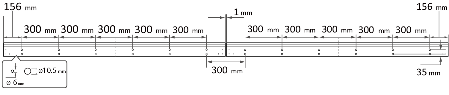 Mounting Hole Spacing for the Wall Mount Brackets