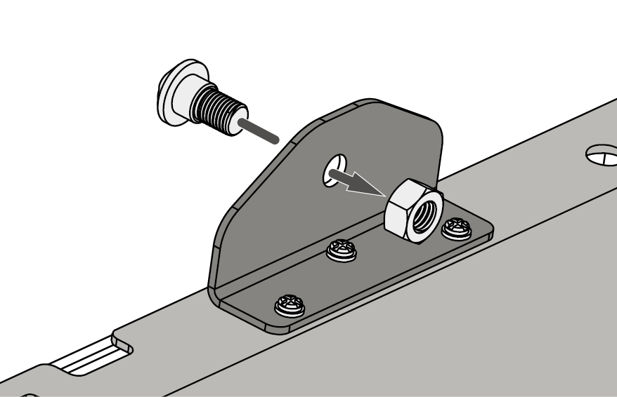 Installing the nut to the Mount Brackets