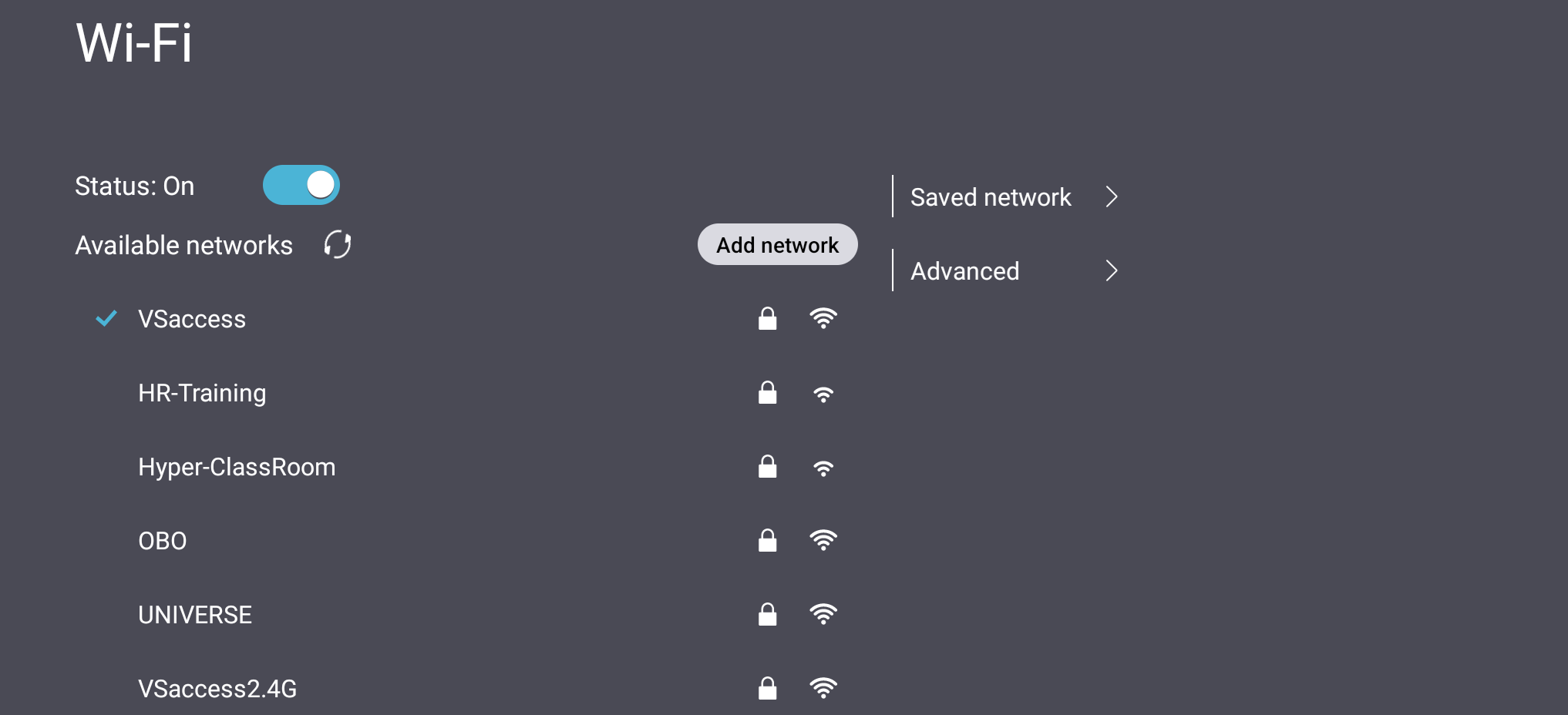 Wi-Fi settings