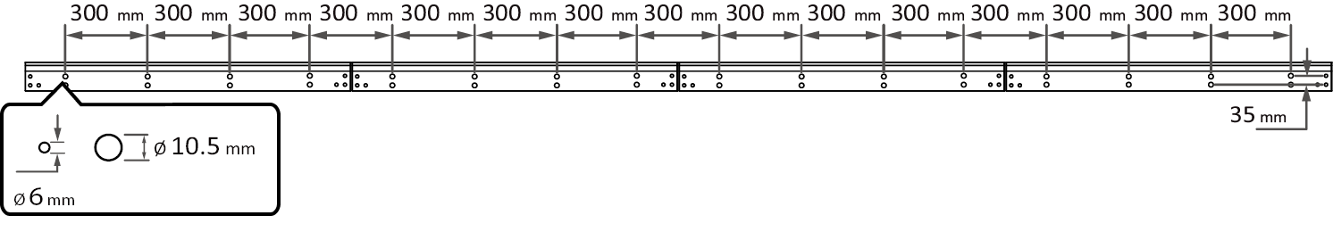 Mounting Hole Spacing for the Wall Mount Brackets