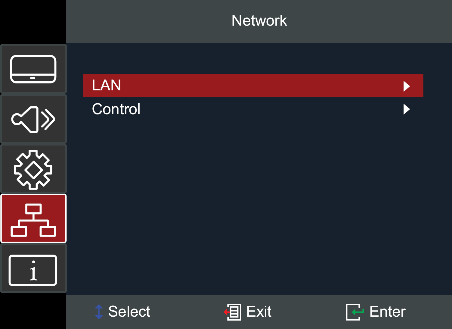 Network OSD Menu