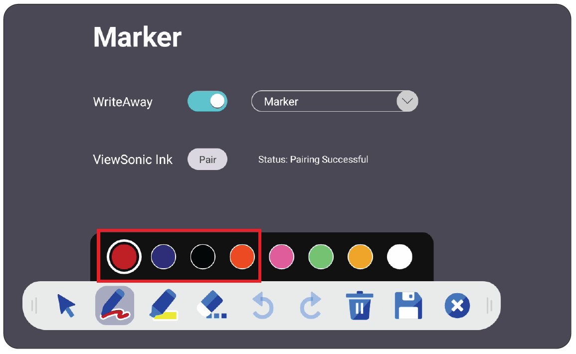 Select the marker's color