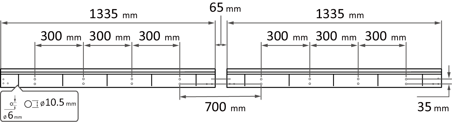 Mounting Hole Spacing for the Wall Mount Brackets