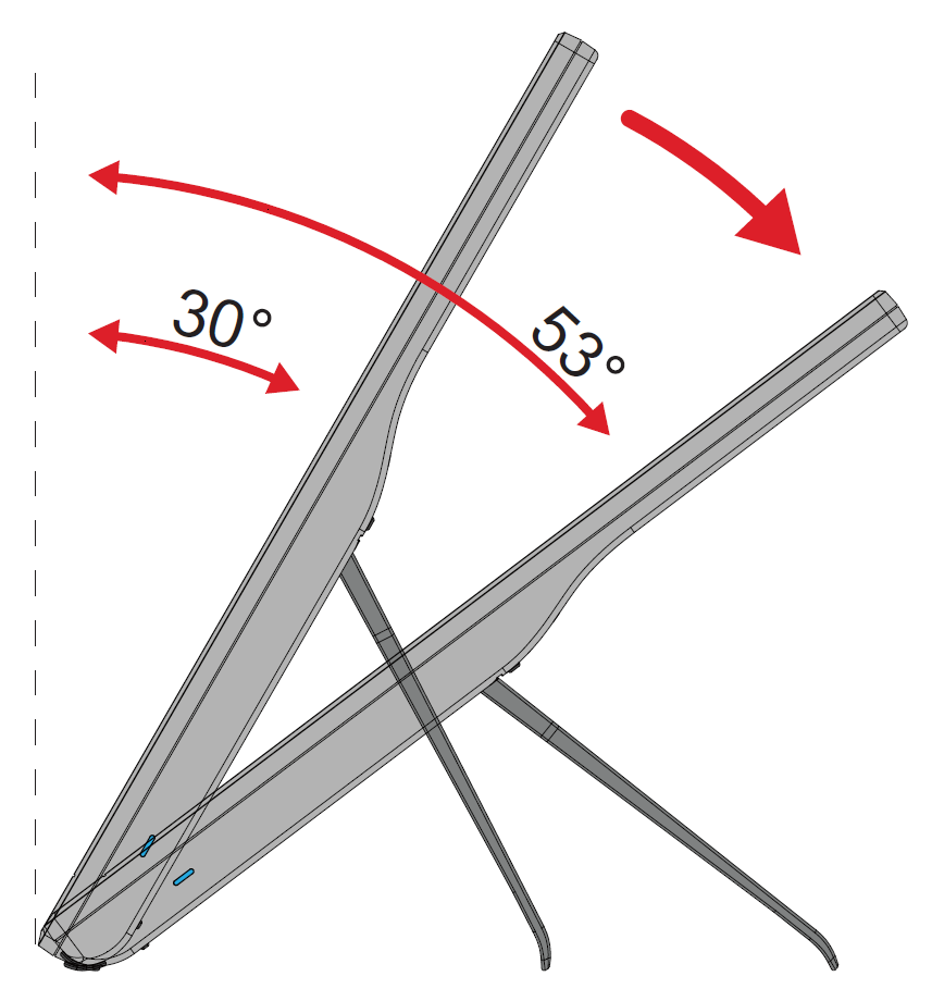 Adjusting the tilt of the monitor.