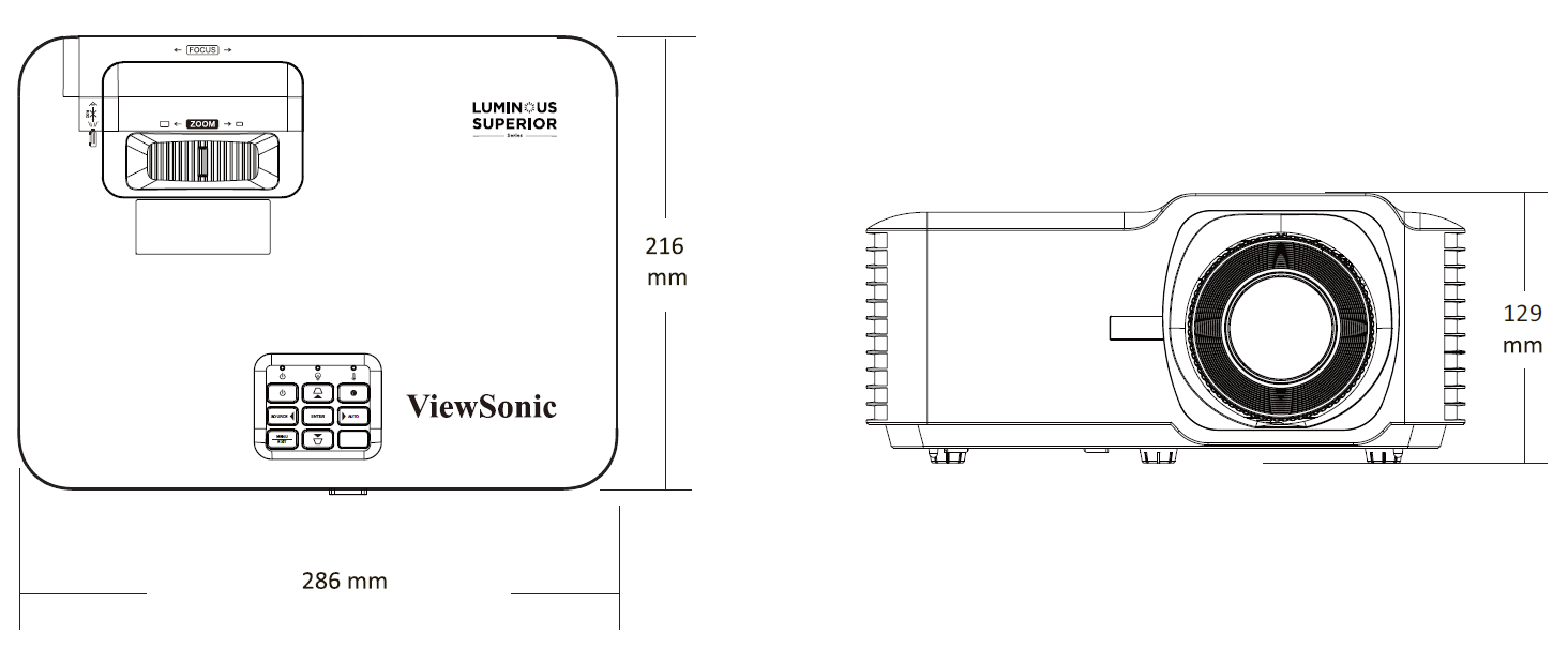 File:LS740HD Projector Dimensions.png
