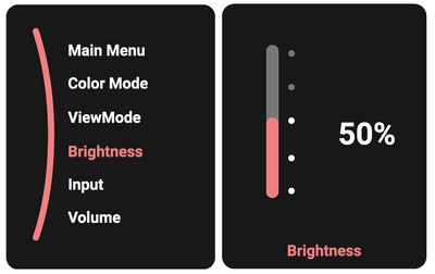 Move the Joy Key up or down to adjust the Brightness level.
