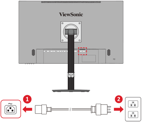 Connect the monitor to a power source