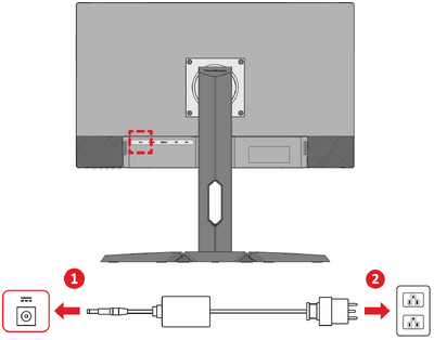 Connect the monitor to a power source