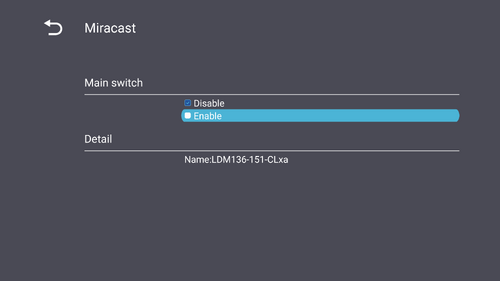Miracast Setting