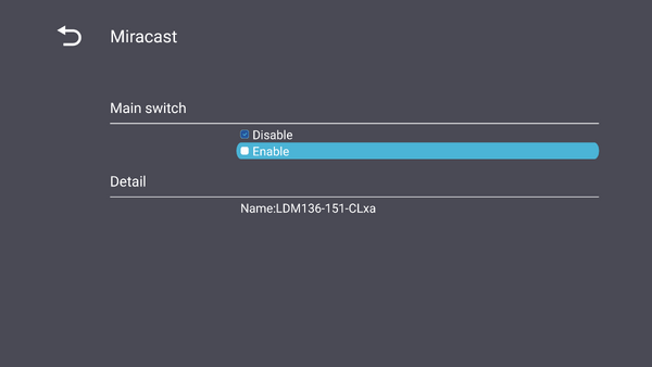 Miracast Setting