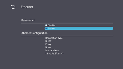 Ethernet Settings