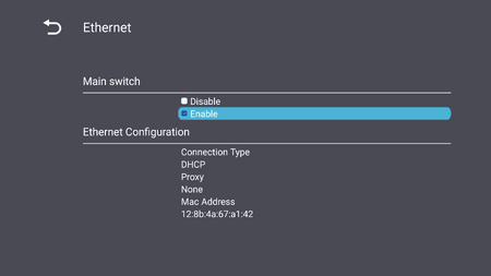 Ethernet Setting