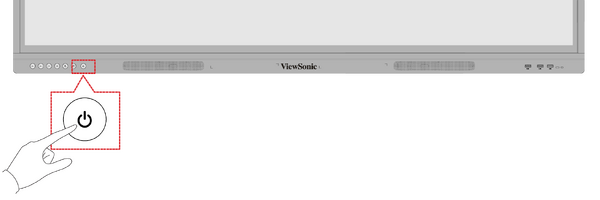 Press Power Button to turn on the ViewBoard