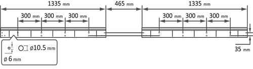 Mounting Hole Spacing for the Wall Mount Brackets