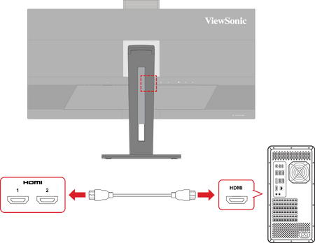 the location of the HDMI port