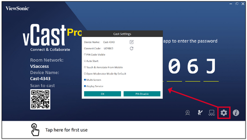 vCast Pro Cast Settings