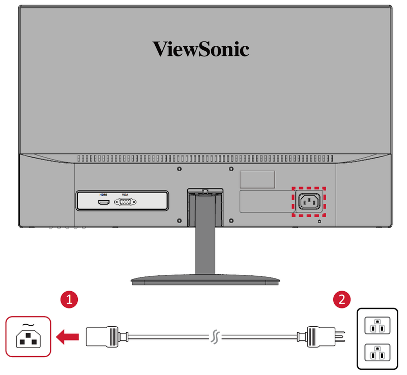 VA2435-h Connecting Power and Devices - ViewSonic Monitor