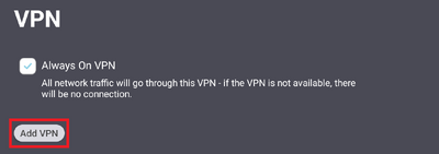 the Add VPN button