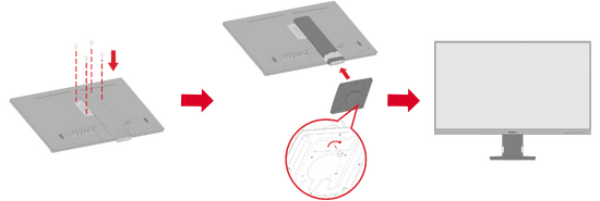 The installation of the monitor's stand